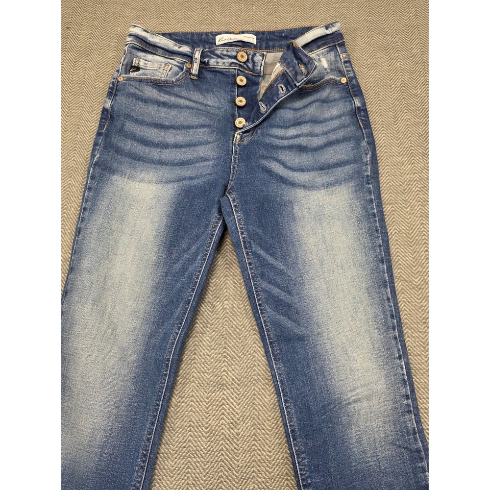 KanCan Maurices Womens High Rise Skinny Jeans Medium Wash Distressed Button‎ Fly - Picture 2 of 10